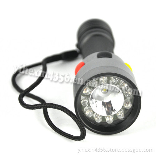 High Quality Red Yellow Light Flexible Magnetic Signal Flashlight